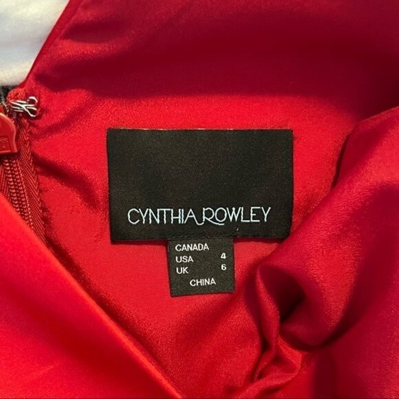 CYNTHIA Rowley Pleated Satin Skater Dress Size 4 - Picture 13 of 13